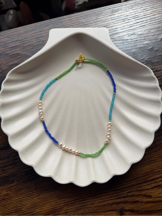 Jewelry - One of a Kind Handmade Genuine Freshwater Pearl and Crystal Necklace